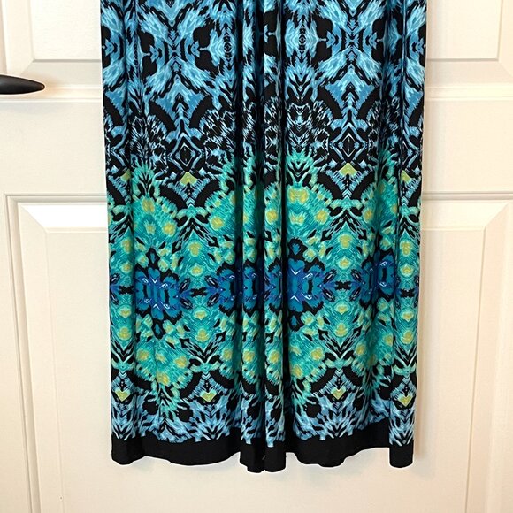 Draper's & Damon's Petites Dress 8P Bead Trim Sleeveless Maxi V Neck - Picture 4 of 9